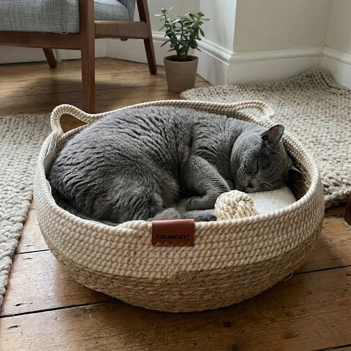 Cat enjoying CalmiCat bed