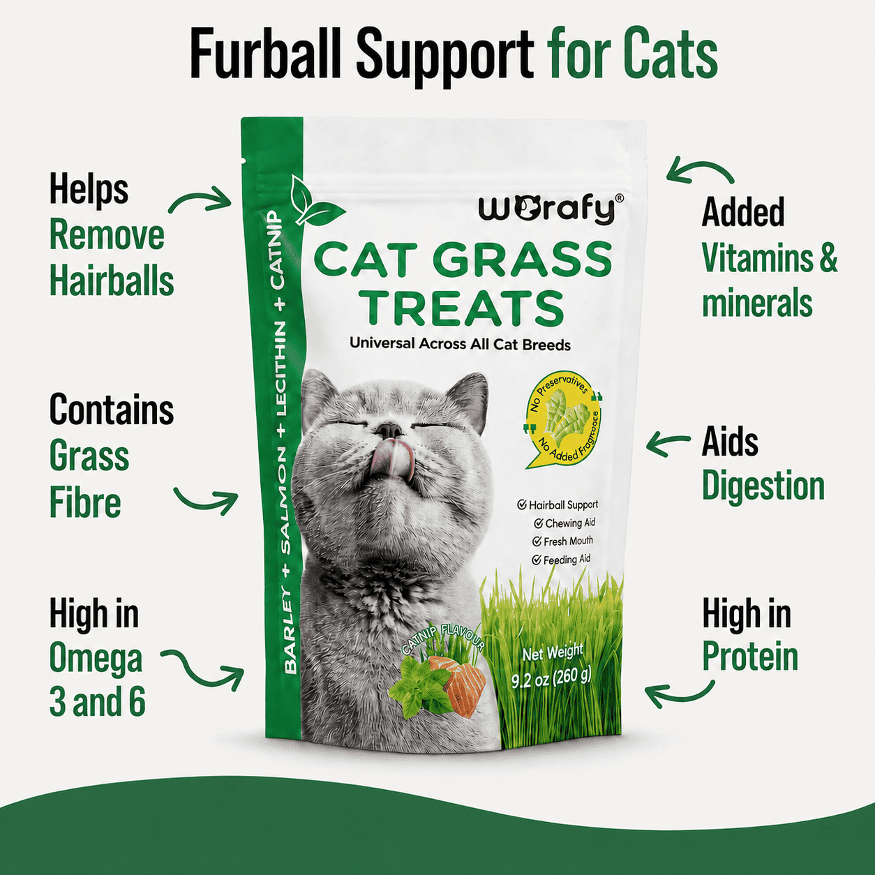 Daily High Fiber Treats Cats Actually Eat Worafy™ - CalmiCat™
