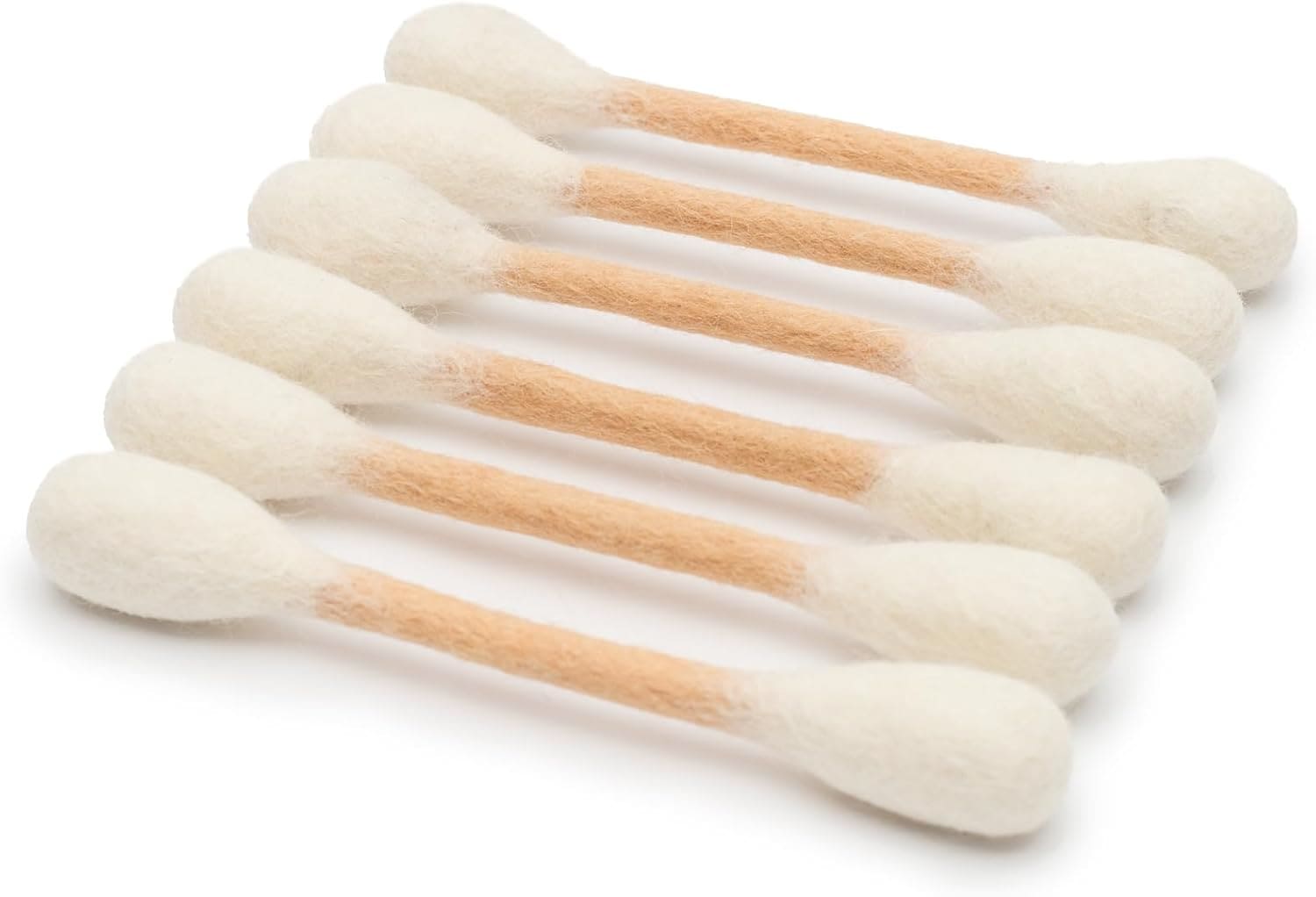Kitty Q-Tips™ Giant Organic Catnip Swab Toy for Cats – 6-Pack | 6-Inch Interactive Cat Toy for Bored Indoor Cats, Chew & Play | 100% Natural New Zealand Wool Felt, Safe & Non-Toxic - CalmiCat™