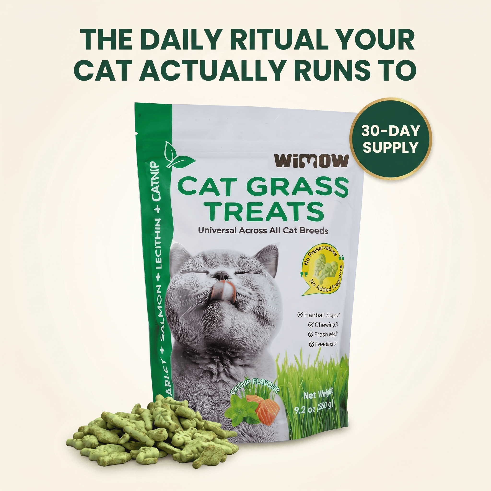 Feline Catgrass Crunchy Treats Cats Actually Eat Wimow™